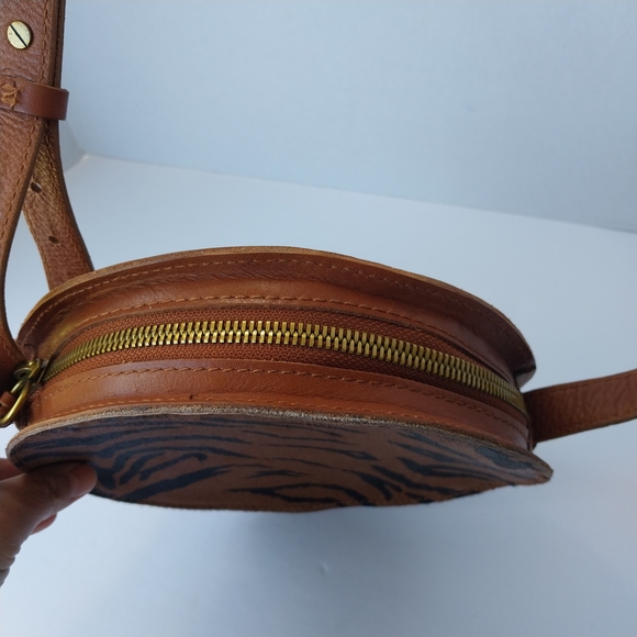 Madewell Tan and Black Zebra Print Crossbody Bag In Calf Hair - Picture 6 of 14